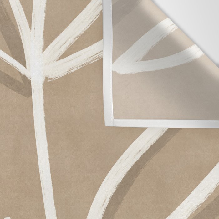 Abstract beige line art botanical Wall Tapestry Gallery Image 3