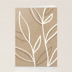 Abstract beige line art botanical Stationery Card Gallery Image 2