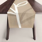 Abstract beige line art botanical Table Runner Gallery Image 1