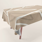 Abstract beige line art botanical Tablecloth Gallery Image 1