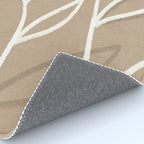 Abstract beige line art botanical Rug Gallery Image 4