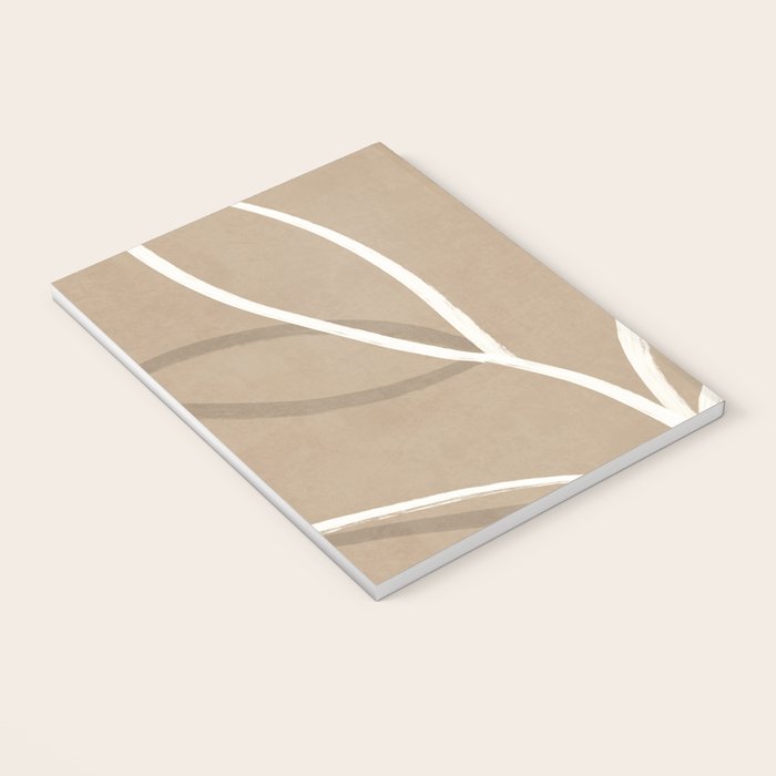 Abstract beige line art botanical Notebook Gallery Image 3