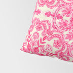 Hot Pink & Soft Cream Folk Art Pattern Pillow Sham Gallery Image 4