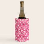 Hot Pink & Soft Cream Folk Art Pattern Wine Chiller Gallery Image 1