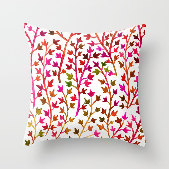 Pink Ivy Throw Pillow Gallery Image 1