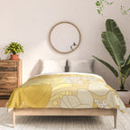 Yellow, Ivory & Brown Retro Floral Pattern Comforter Gallery Image 3