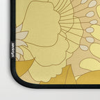 Yellow, Ivory & Brown Retro Floral Pattern Laptop Sleeve Gallery Image 3