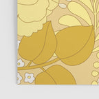 Yellow, Ivory & Brown Retro Floral Pattern Poster Gallery Image 3