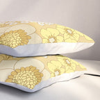 Yellow, Ivory & Brown Retro Floral Pattern Pillow Sham Gallery Image 3