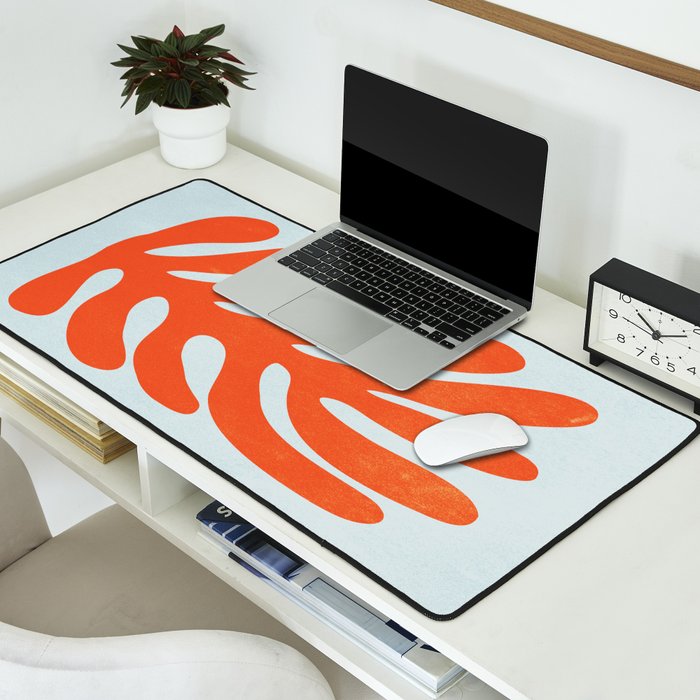 Fire Red: Wild Leaf | Matisse Foliage Paper Cutouts 01 Desk Mat Gallery Image 2