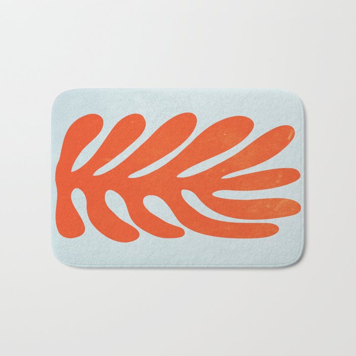 Fire Red: Wild Leaf | Matisse Foliage Paper Cutouts 01 Bath Mat Gallery Image 1