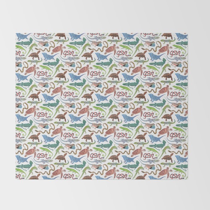 Endangered Reptiles Around the World Throw Blanket Gallery Image 2