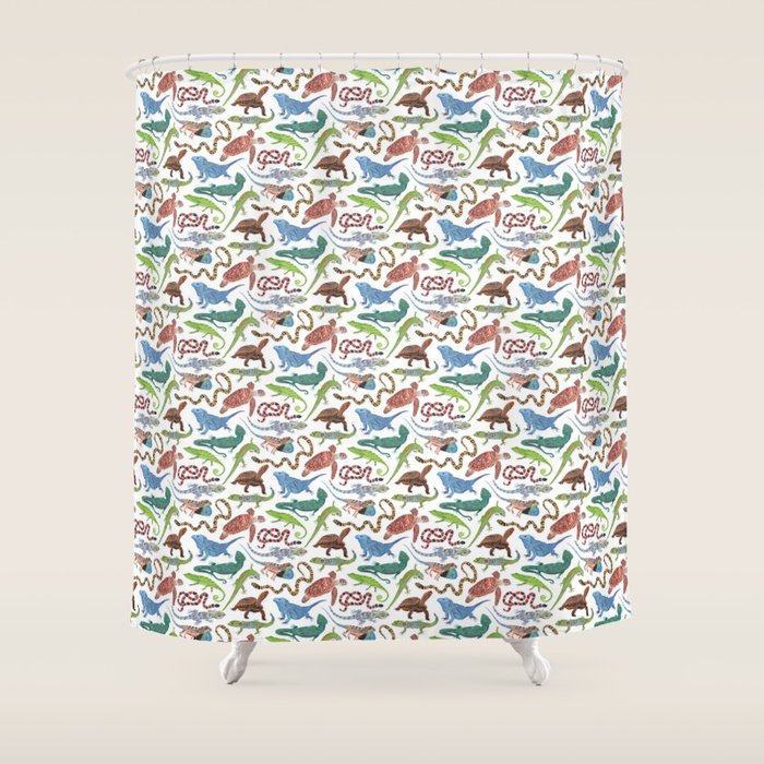 Endangered Reptiles Around the World Shower Curtain Gallery Image 1