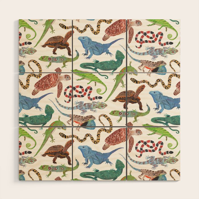 Endangered Reptiles Around the World Wood Wall Art Gallery Image 1