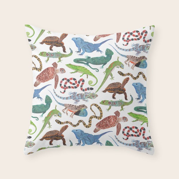 Endangered Reptiles Around the World Throw Pillow Gallery Image 6