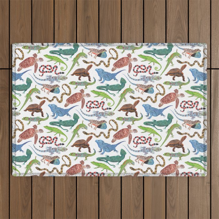 Endangered Reptiles Around the World Outdoor Rug Gallery Image 1