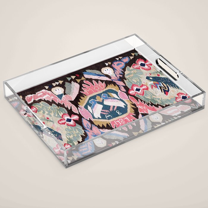 Agedyna Skåne Swedish  Antique Carriage Cushion Print Acrylic Tray Gallery Image 1