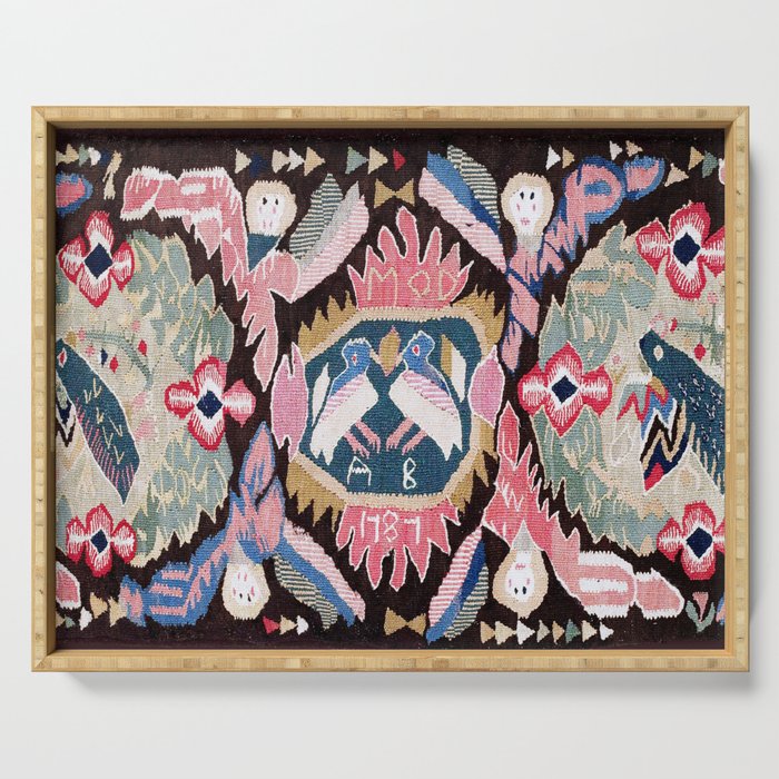 Agedyna Skåne Swedish  Antique Carriage Cushion Print Serving Tray Gallery Image 1