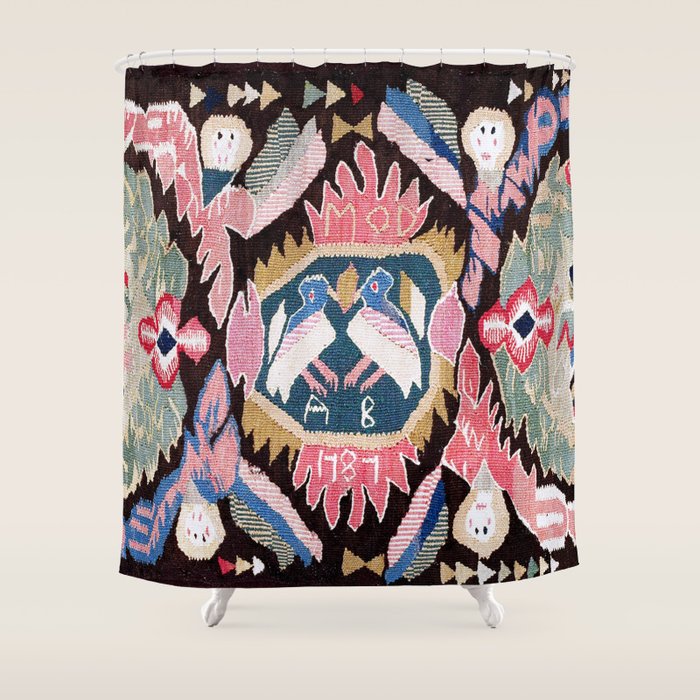 Agedyna Skåne Swedish  Antique Carriage Cushion Print Shower Curtain Gallery Image 1