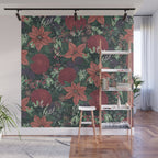 Wild Flowers Winter Bouquet (Enchanting Hidden Monsters in Dark Floral) Wall Mural Gallery Image 1