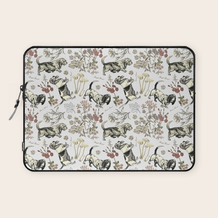 BASSET HOUNDS and MAGICAL MUSCHROOMS  Laptop Sleeve Gallery Image 1