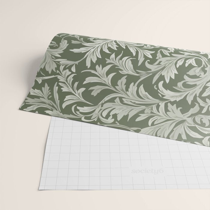 Countryside Bloom Sage Leaf Wrapping Paper Gallery Image 2