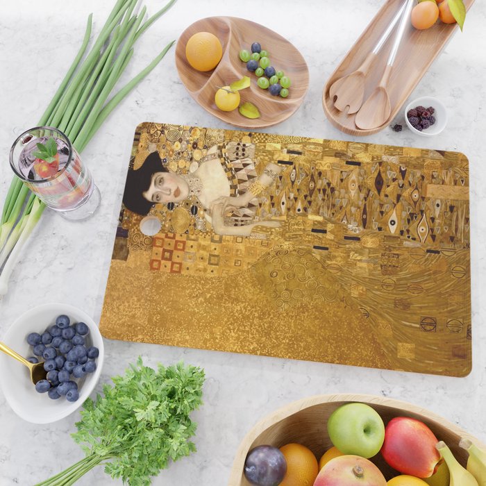 Woman in Gold Portrait by Gustav Klimt Cutting Board Gallery Image 2