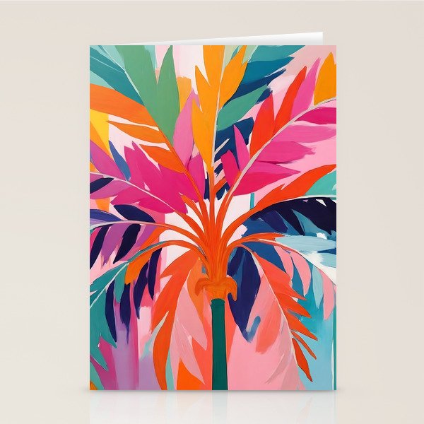 Colorful Tropical Palm Tree  Stationery Card Gallery Image 2