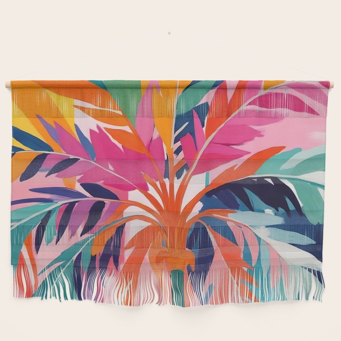 Colorful Tropical Palm Tree  Wall Hanging Gallery Image 1