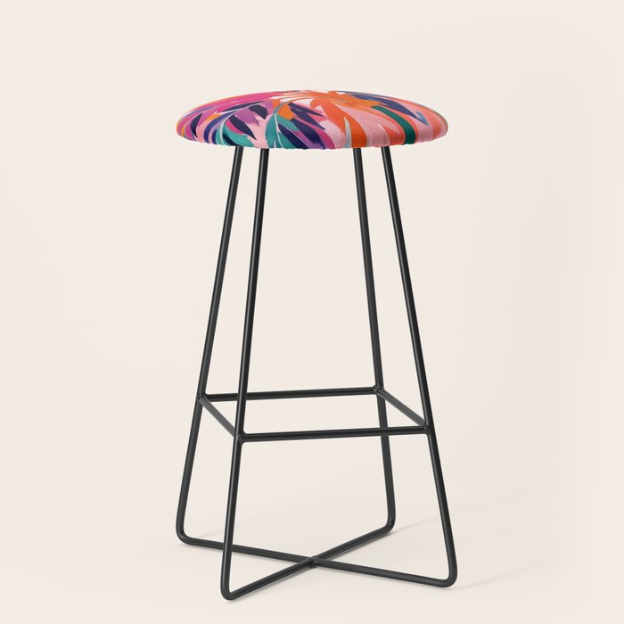 Colorful Tropical Palm Tree  Stool Gallery Image 1