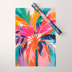 Colorful Tropical Palm Tree  Wrapping Paper Gallery Image 1