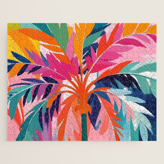 Colorful Tropical Palm Tree  Jigsaw Puzzle Gallery Image 1