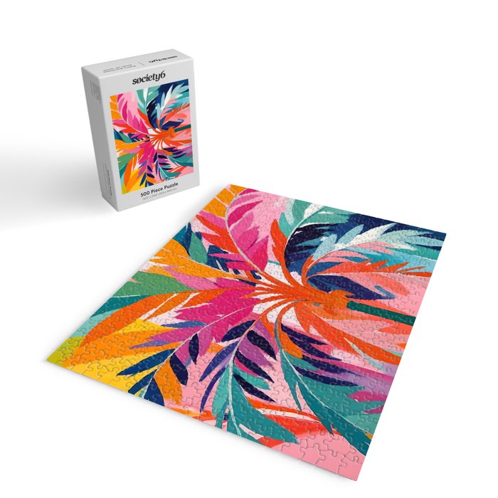 Colorful Tropical Palm Tree  Jigsaw Puzzle Gallery Image 2