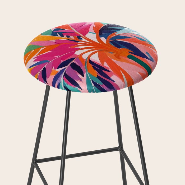 Colorful Tropical Palm Tree  Stool Gallery Image 2
