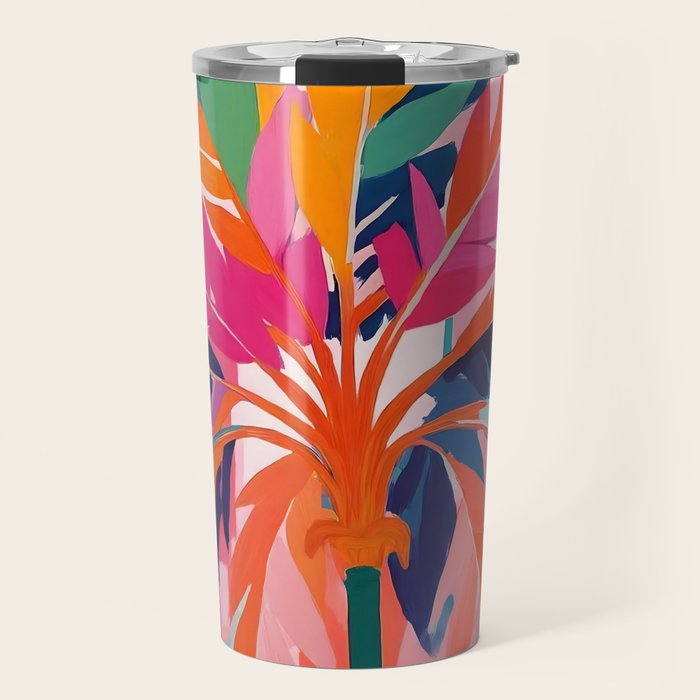 Colorful Tropical Palm Tree  Travel Mug Gallery Image 1
