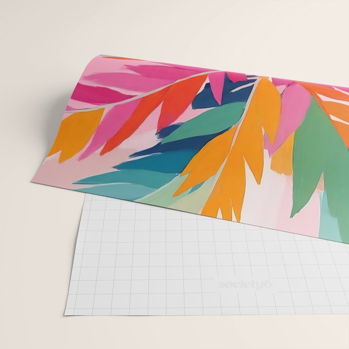 Colorful Tropical Palm Tree  Wrapping Paper Gallery Image 2