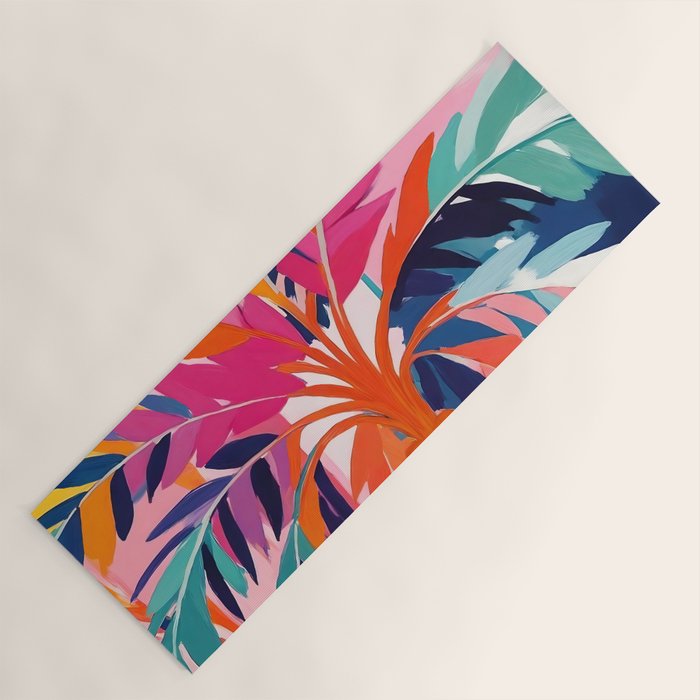 Colorful Tropical Palm Tree  Yoga Mat Gallery Image 1