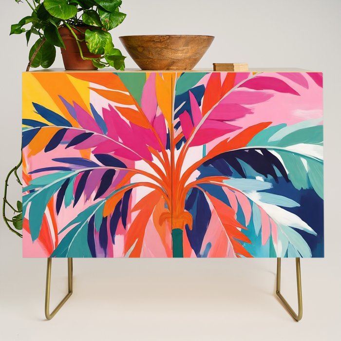 Colorful Tropical Palm Tree  Credenza Gallery Image 1