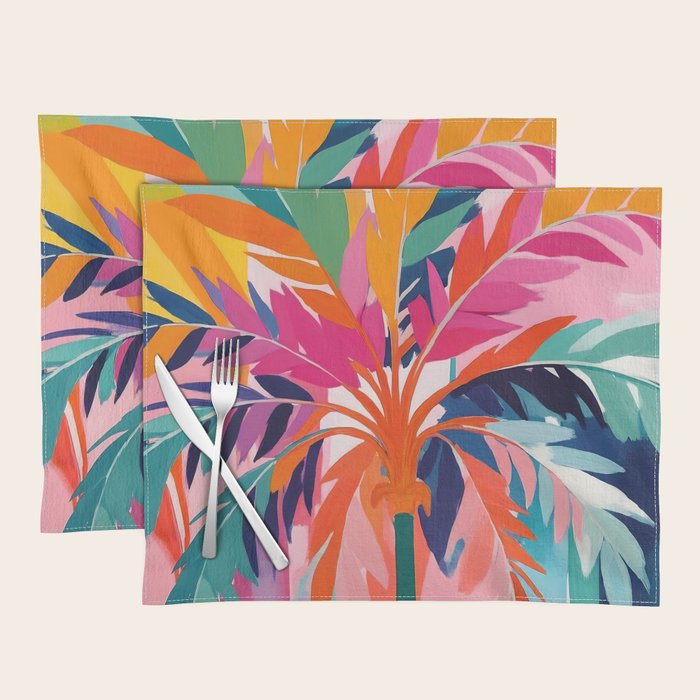 Colorful Tropical Palm Tree  Placemat Gallery Image 1