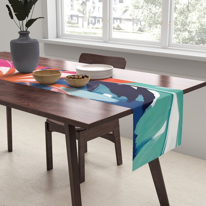 Colorful Tropical Palm Tree  Table Runner Gallery Image 2