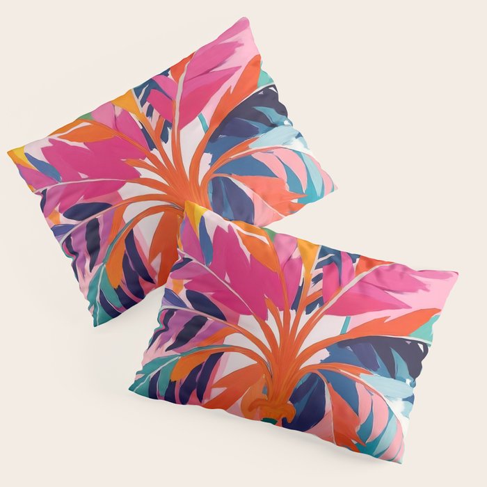 Colorful Tropical Palm Tree  Pillow Sham Gallery Image 1