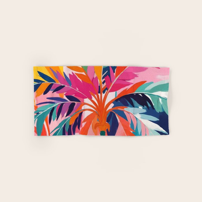 Colorful Tropical Palm Tree  Bath Towel Gallery Image 1