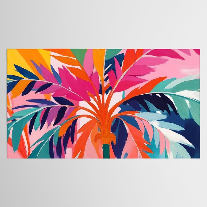 Colorful Tropical Palm Tree  Tablecloth Gallery Image 2