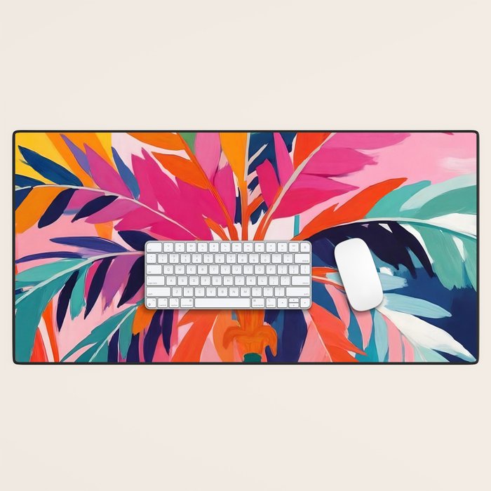 Colorful Tropical Palm Tree  Desk Mat Gallery Image 1