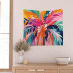 Colorful Tropical Palm Tree  Wall Tapestry Gallery Image 2