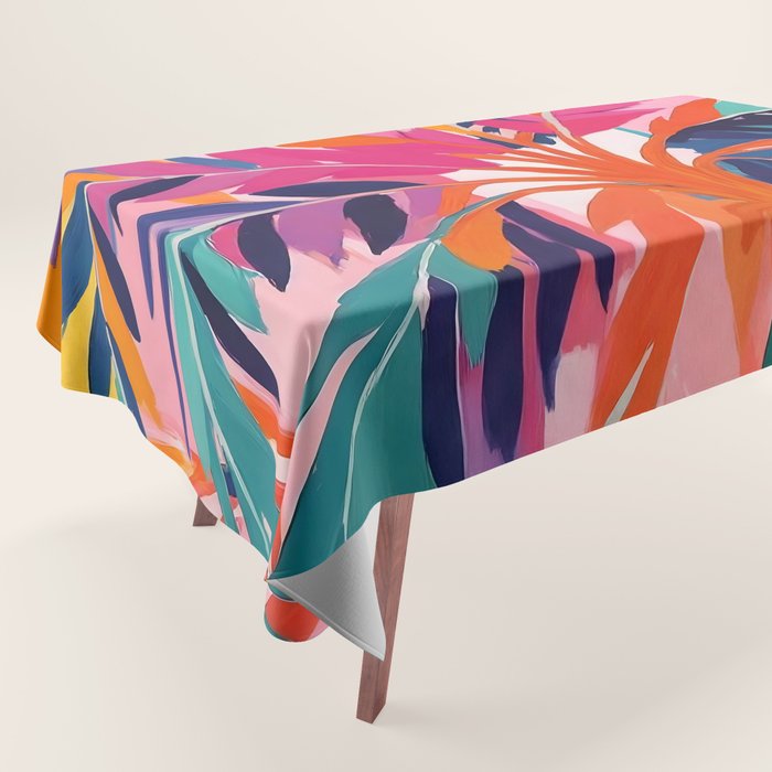 Colorful Tropical Palm Tree  Tablecloth Gallery Image 1