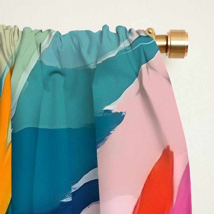 Colorful Tropical Palm Tree  Window Curtain Gallery Image 2