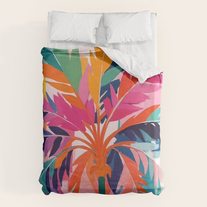 Colorful Tropical Palm Tree  Duvet Cover Gallery Image 1