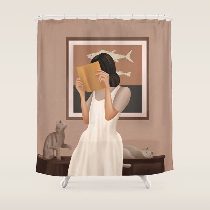 Losing Myself in a Book Shower Curtain Gallery Image 1