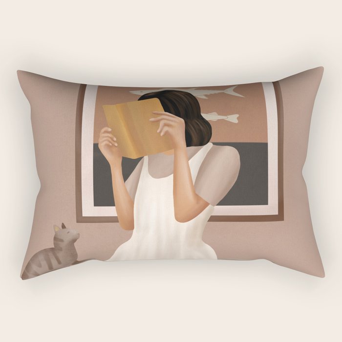 Losing Myself in a Book Rectangular Pillow Gallery Image 2